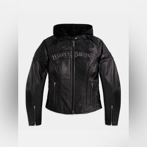 Harley-Davidson Women's Miss Enthusiast Black Leather Jacket 3 in 1